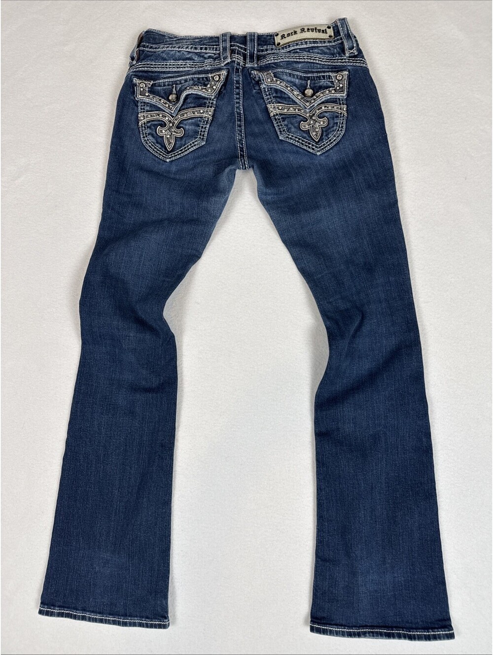 Rock Revival Stephanie Boot Cut Blue Jeans Women 27 x 32 Denim Pants
